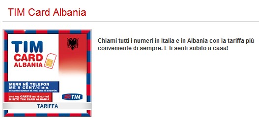 tim card albania